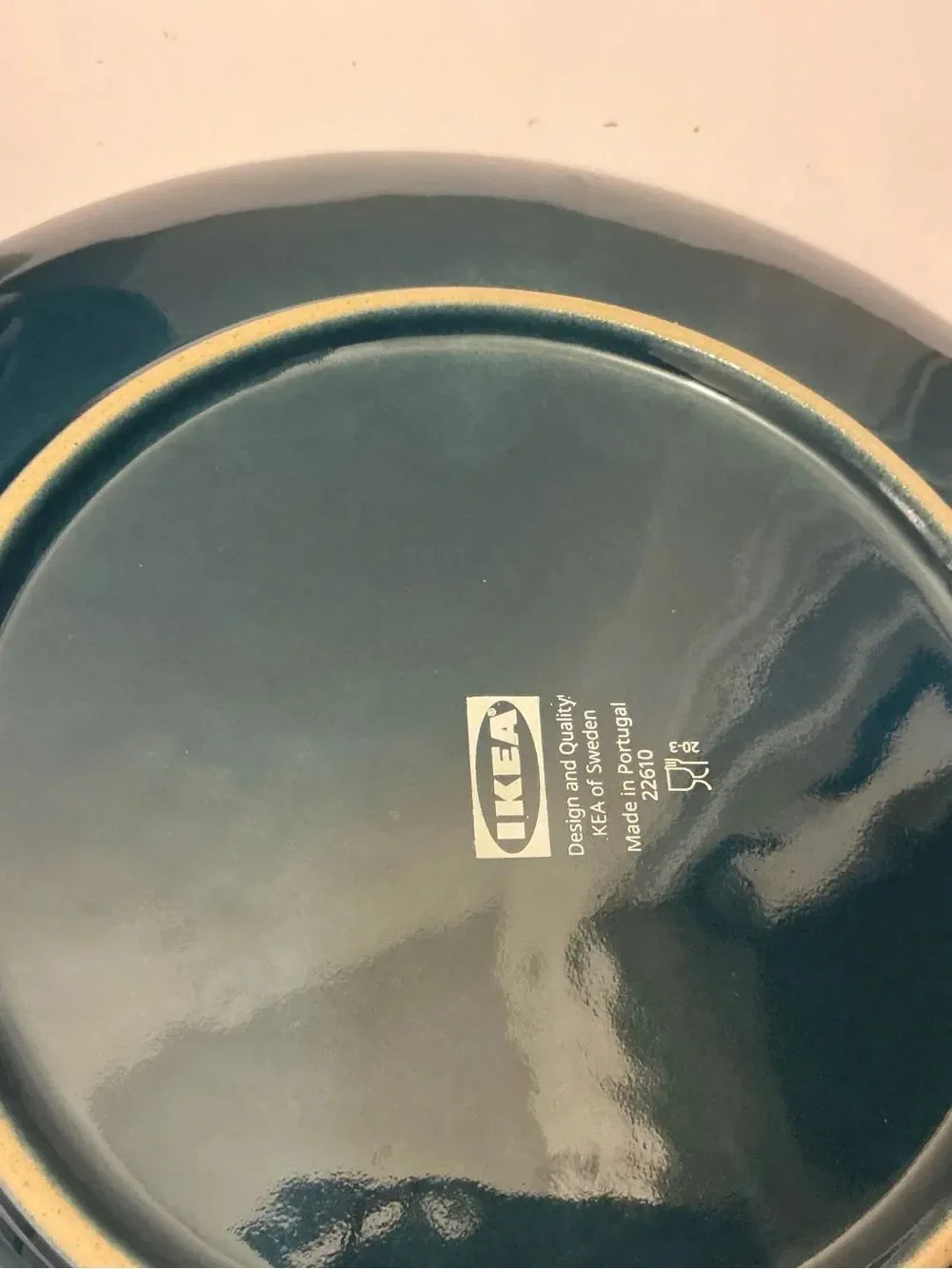 IKEA Stoneware Dark Blue 8” Set of 3 Salad Plates & 3 dinner plates 10.5” 22610